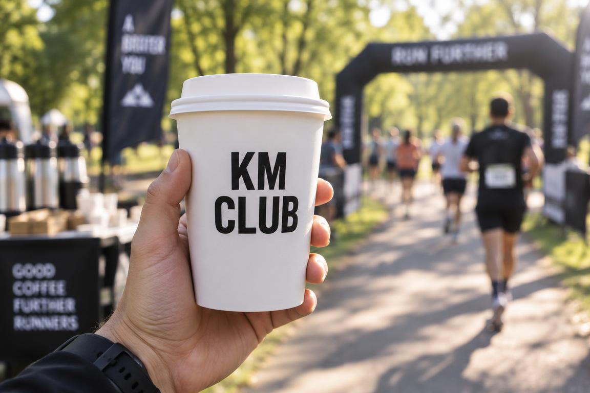 Un cafecito en vaso de cartón de KM Club
