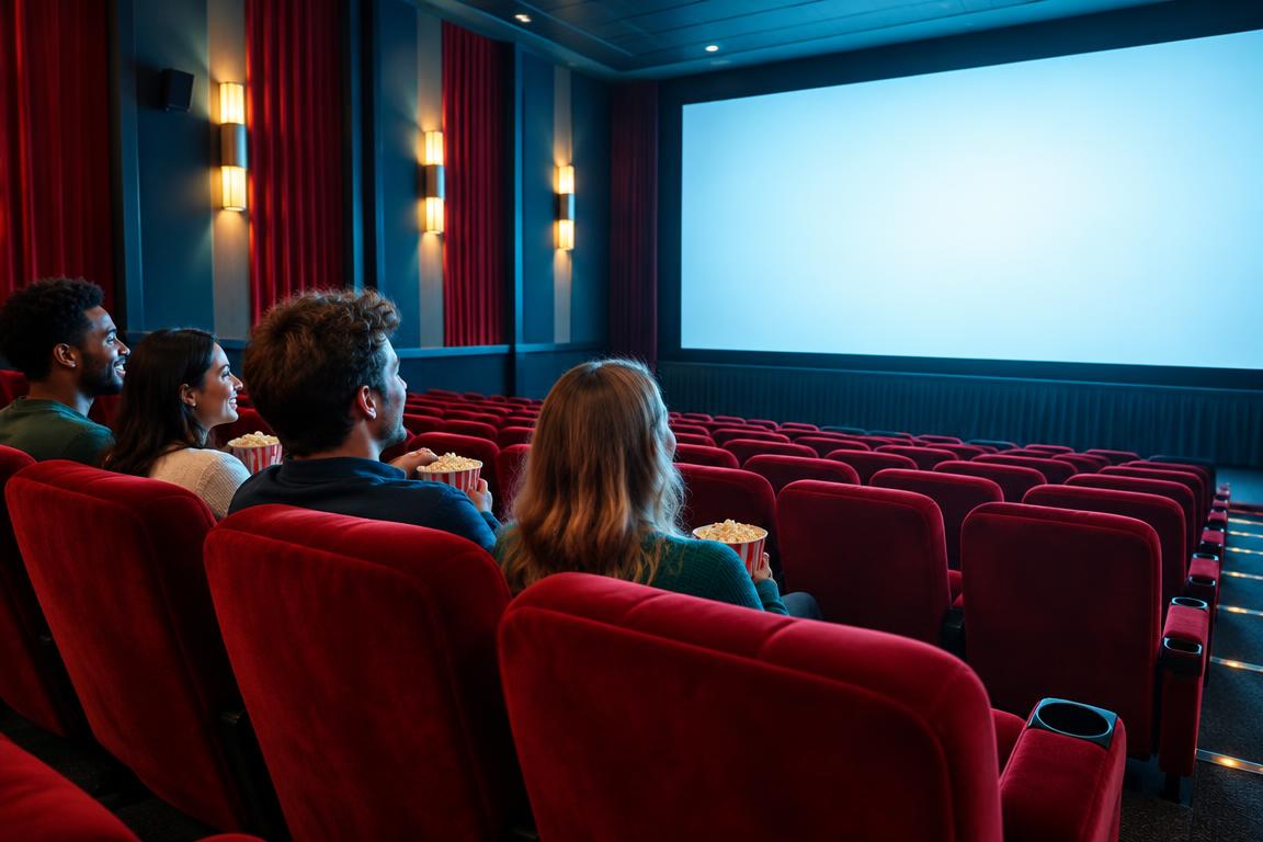 Amigos disfrutando de una salida al cine